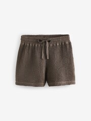 Chocolate Brown Waffle Button Through Short Set Pyjamas - Image 8 of 9