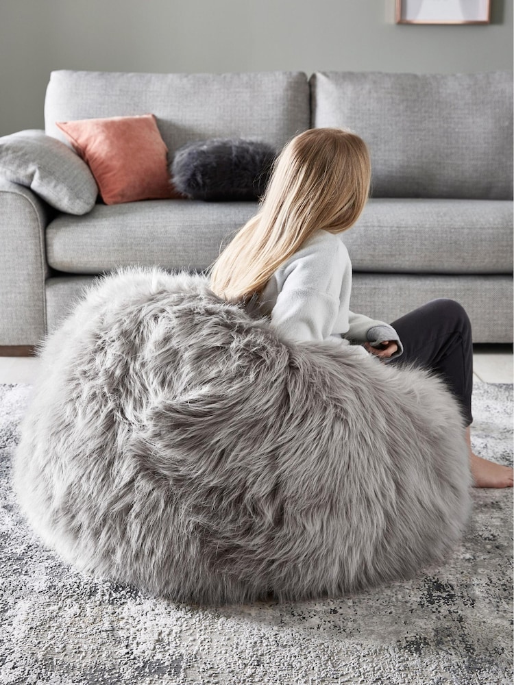 Grey Arctic Cosy Faux Fur Bean Bag - Image 1 of 6