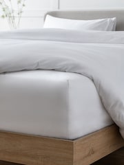 White Collection Luxe 400 Thread Count 100% Egyptian Extra Deep Fitted Cotton Sateen Sheet - Image 1 of 2
