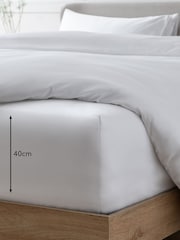 White Collection Luxe 400 Thread Count 100% Egyptian Extra Deep Fitted Cotton Sateen Sheet - Image 2 of 2