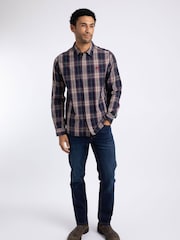 Weird Fish Blue Lando Long Sleeve Check Shirt - Image 3 of 6