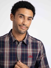 Weird Fish Blue Lando Long Sleeve Check Shirt - Image 4 of 6
