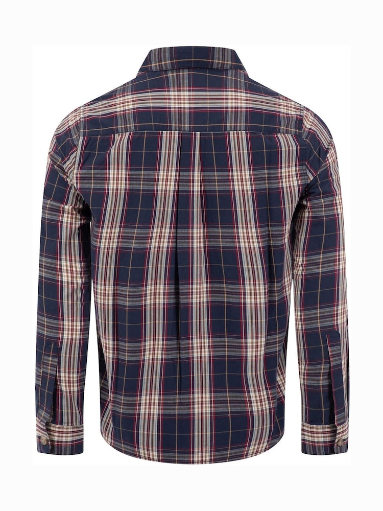 Weird Fish Blue Lando Long Sleeve Check Shirt - Image 6 of 6 Weird Fish Blue Lando Long Sleeve Check Shirt - Image 6 of 6