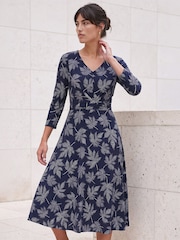 Roman Blue Leaf Puff Cross Dress - Image 1 of 4