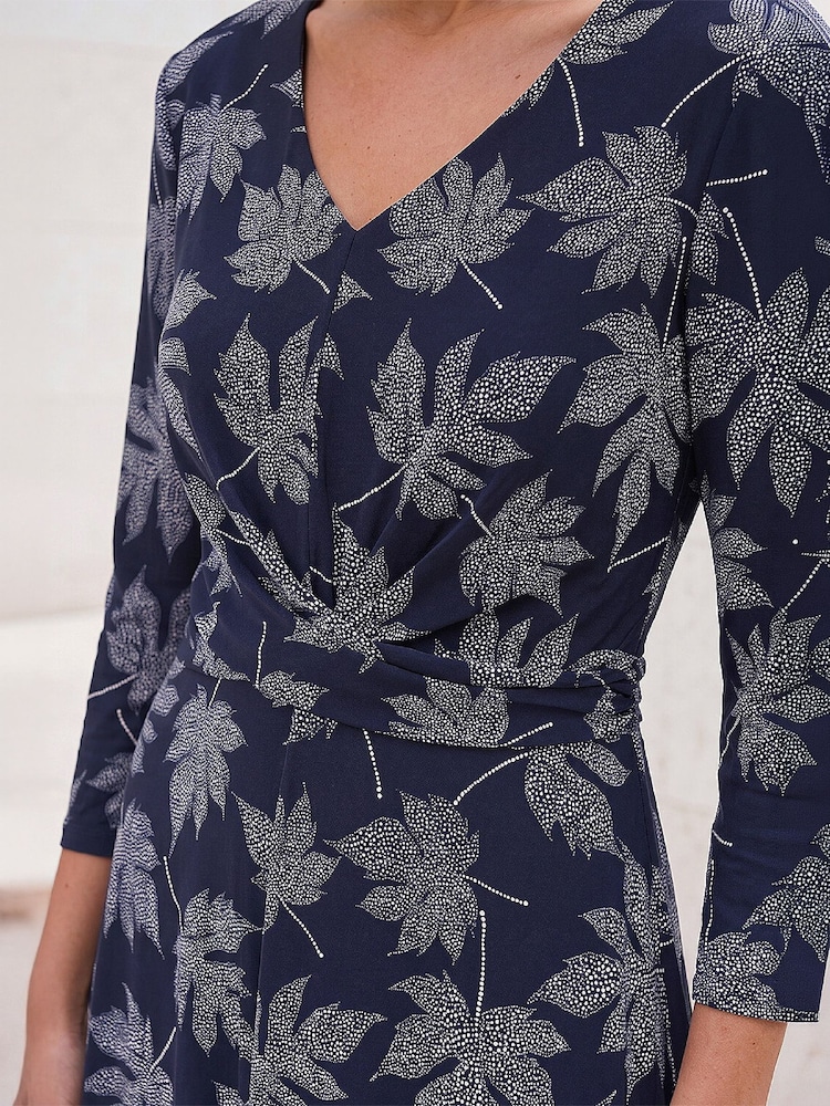 Roman Blue Leaf Puff Cross Dress - Image 4 of 4 Roman Blue Leaf Puff Cross Dress - Image 4 of 4