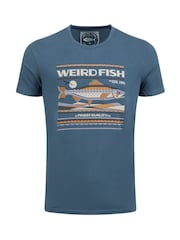 أزرق - Weird Fish Big Fish Front Print Graphic T-Shirt - صورة 5 من 6