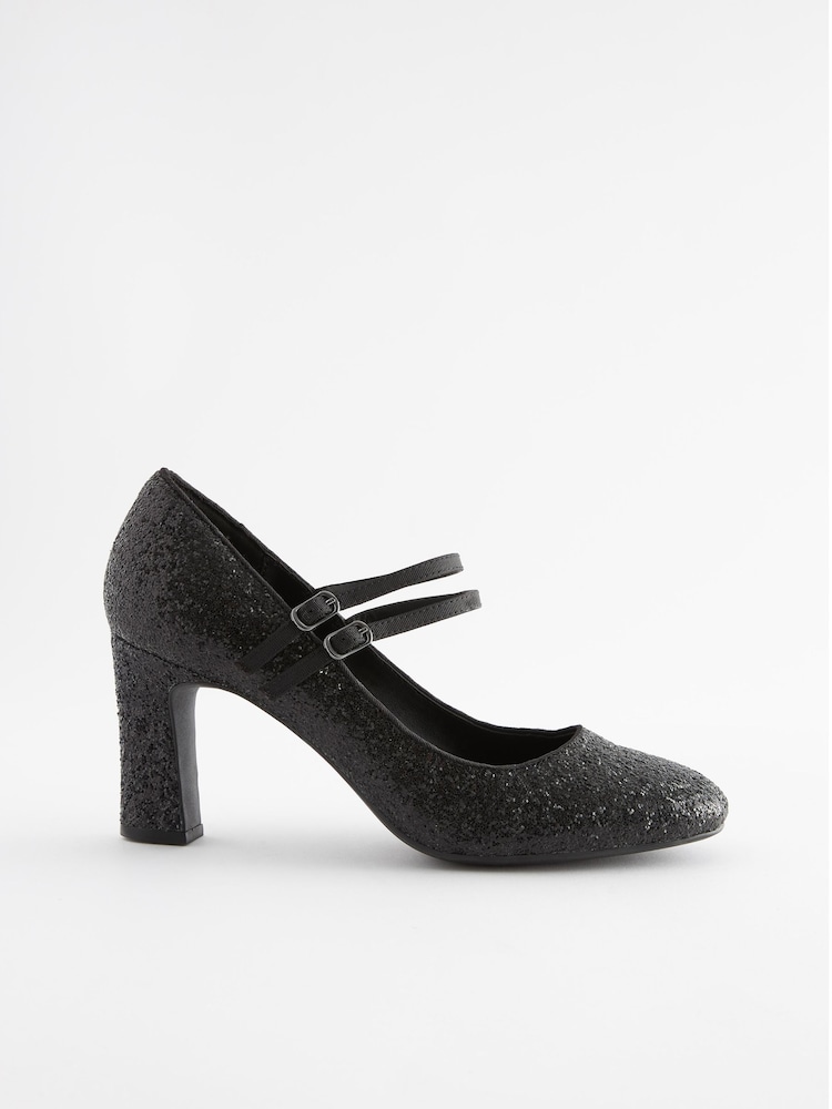 Black Shimmer Regular/Wide Fit Forever Comfort® Mary Jane Shoes - Image 2 of 5