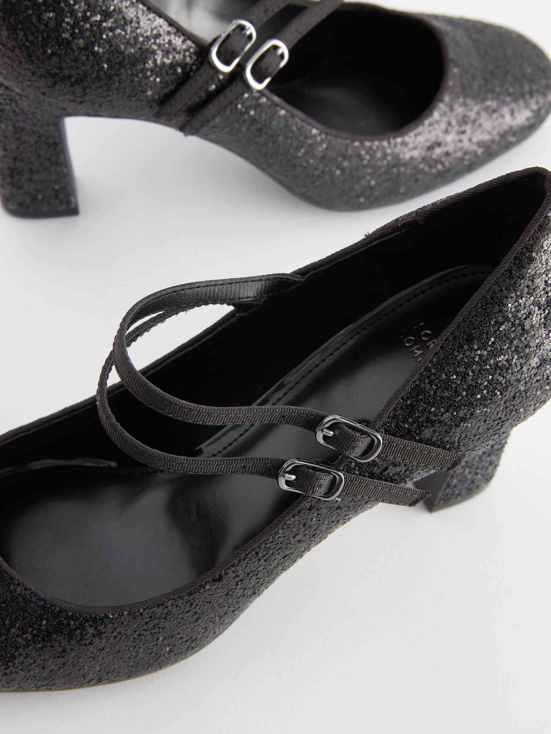 Buy Black Shimmer Regular Wide Fit Forever Comfort Mary Jane Shoes from Next Luxembourg