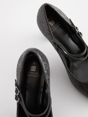 Black Shimmer Regular/Wide Fit Forever Comfort® Mary Jane Shoes - Image 5 of 5