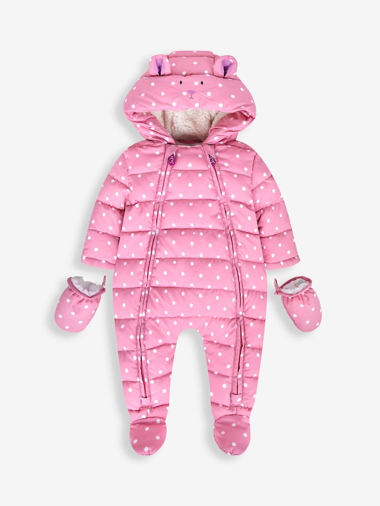 JoJo Maman Bébé Mädchen Wattierter Overall mit Mausdesign - Bild 1 von 3 JoJo Maman Bébé Mädchen Wattierter Overall mit Mausdesign - Bild 1 von 3