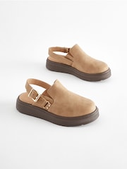 Neutral Beige Adjustable Buckle Chunky Clogs - Image 1 of 6
