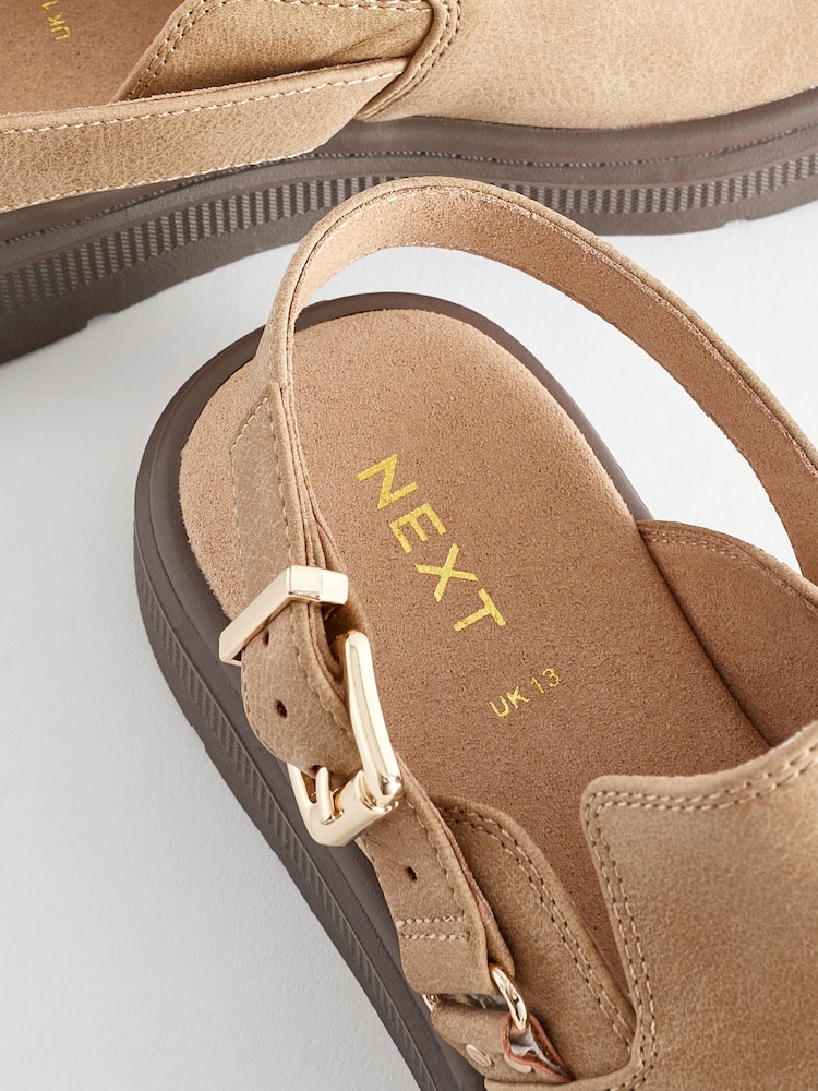 Neutral Beige Adjustable Buckle Chunky Clogs - Image 4 of 6