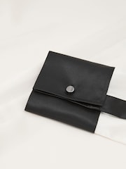 Reiss Ivory/Black Ameira Silk-Satin Tipped Concealed-Placket Shirt - Image 5 of 5