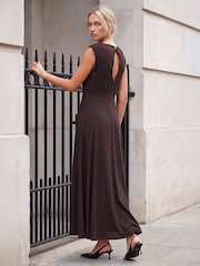 Roman Brown Fit And Flare Dress - Image 3 of 4