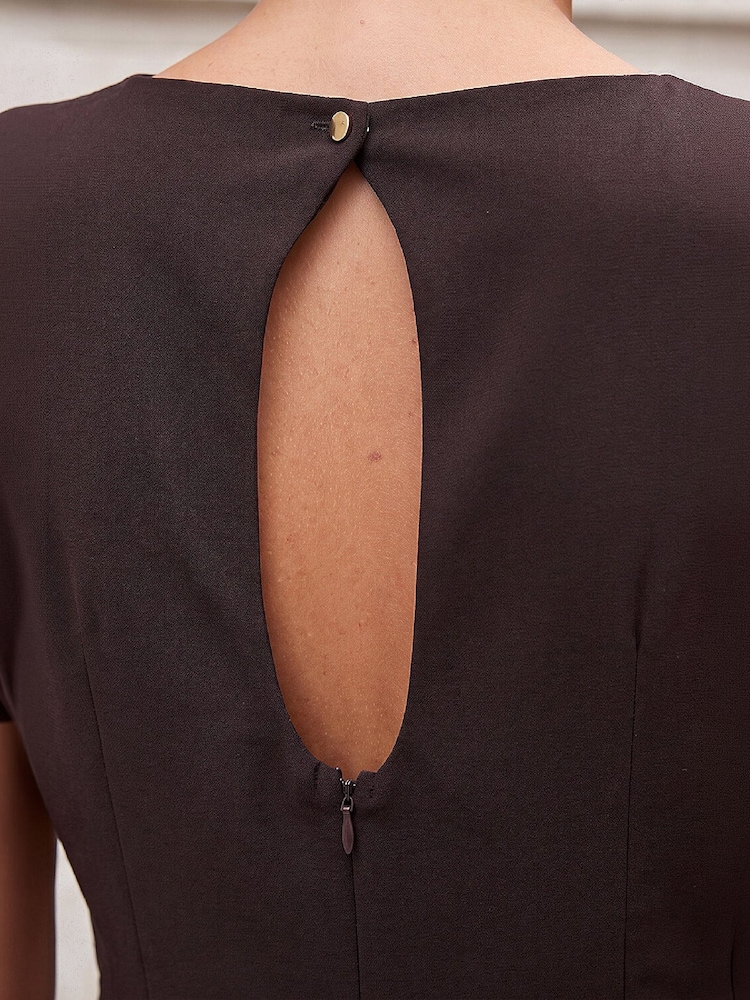 Roman Brown Fit And Flare Dress - Image 4 of 4 Roman Brown Fit And Flare Dress - Image 4 of 4