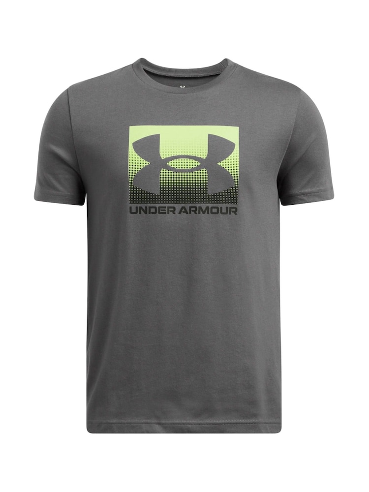 Under Armour Grey Boxed Sports T-Shirt - Image 1 of 2 Under Armour Grey Boxed Sports T-Shirt - Image 1 of 2