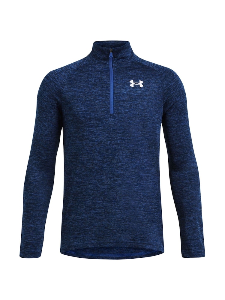 Under Armour Blue Youth Tech 2.0 1/2 Zip 100% Cotton Sweatshirt - Image 1 of 3