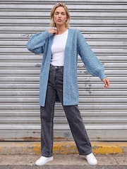 Roman Blue Chunky Cable Cardigan - Image 2 of 4