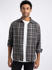 Weird Fish Grey Lando Long Sleeve Check Shirt - Image 1 of 7