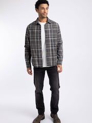 Weird Fish Grey Lando Long Sleeve Check Shirt - Image 3 of 7