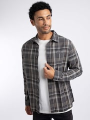 Weird Fish Grey Lando Long Sleeve Check Shirt - Image 4 of 7