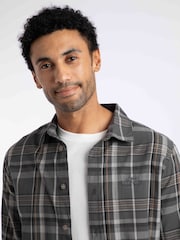 Weird Fish Grey Lando Long Sleeve Check Shirt - Image 5 of 7