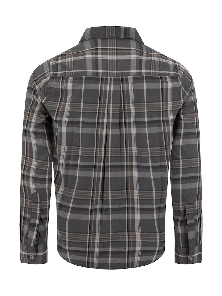 Weird Fish Grey Lando Long Sleeve Check Shirt - Image 7 of 7 Weird Fish Grey Lando Long Sleeve Check Shirt - Image 7 of 7