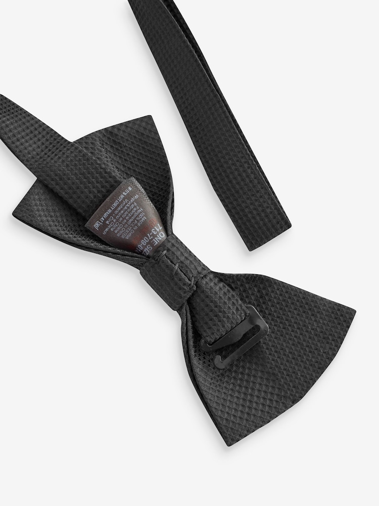 Black Textured Bow Tie - Image 4 of 5
