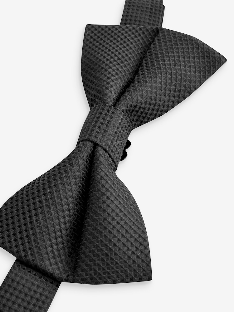 Black Textured Bow Tie - Image 5 of 5 Black Textured Bow Tie - Image 5 of 5