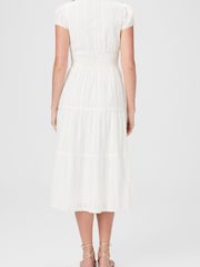 Paige Soledad Tiered Cap Sleeve Midi Dress with Side Slit - Image 5 of 8