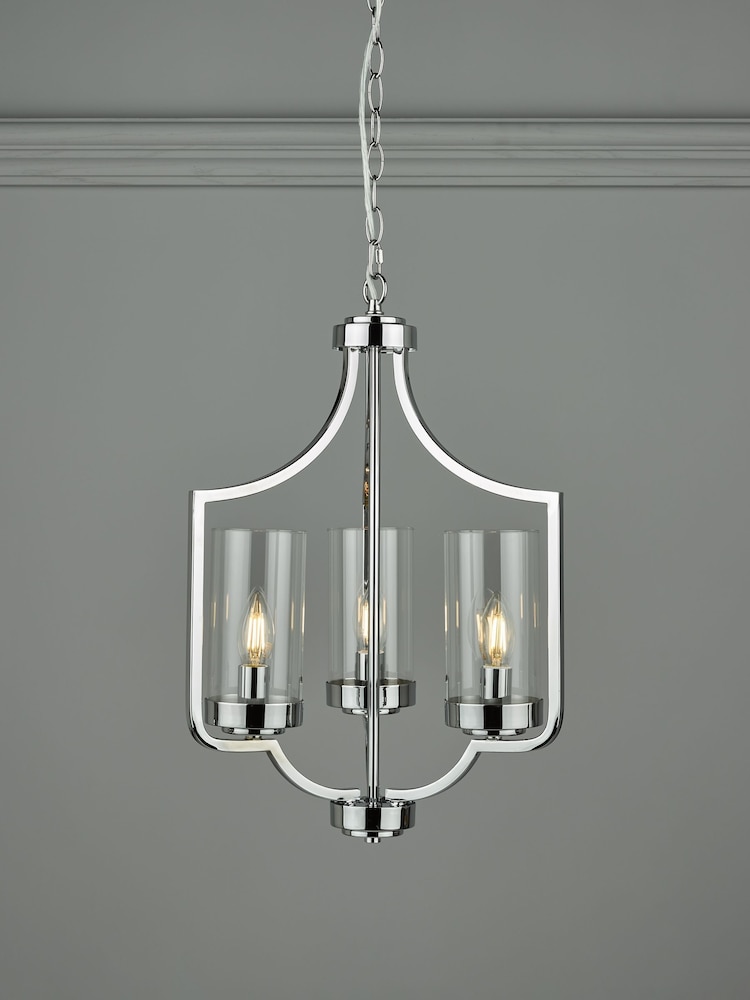 Laura Ashley Chrome Joseph Chandelier 3 Light Light - Image 1 of 4