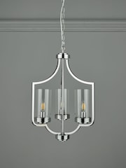 Laura Ashley Chrome Joseph Chandelier 3 Light Light - Image 2 of 4