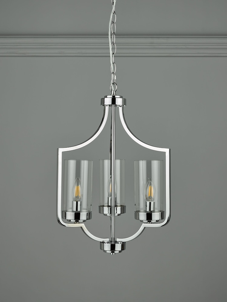 Laura Ashley Chrome Joseph Chandelier 3 Light Light - Image 2 of 4