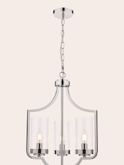 Laura Ashley Chrome Joseph Chandelier 3 Light Light - Image 3 of 4