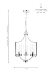 Laura Ashley Chrome Joseph Chandelier 3 Light Light - Image 4 of 4