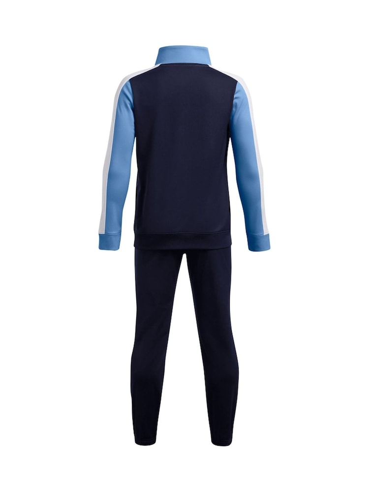 Under Armour Blue Youth Colourblock Knit Tracksuit - Image 2 of 3 Under Armour Blue Youth Colourblock Knit Tracksuit - Image 2 of 3