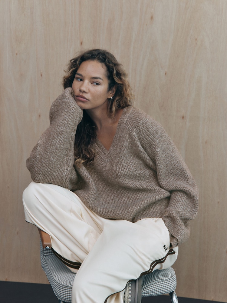 Neutral Roses Printable Buy Neutral Brown Knitted V-Neck Jumper from the Next UK online shop