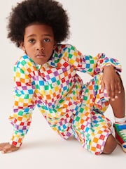 Little Bird by Jools Oliver Multi 100% Cotton Checkerboard Shacket - Image 10 of 20