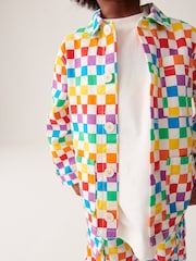 Little Bird by Jools Oliver Multi 100% Cotton Checkerboard Shacket - Image 11 of 20