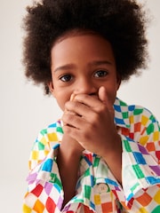 Little Bird by Jools Oliver Multi 100% Cotton Checkerboard Shacket - Image 14 of 20