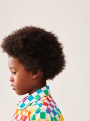 Little Bird by Jools Oliver Multi 100% Cotton Checkerboard Shacket - Image 16 of 20