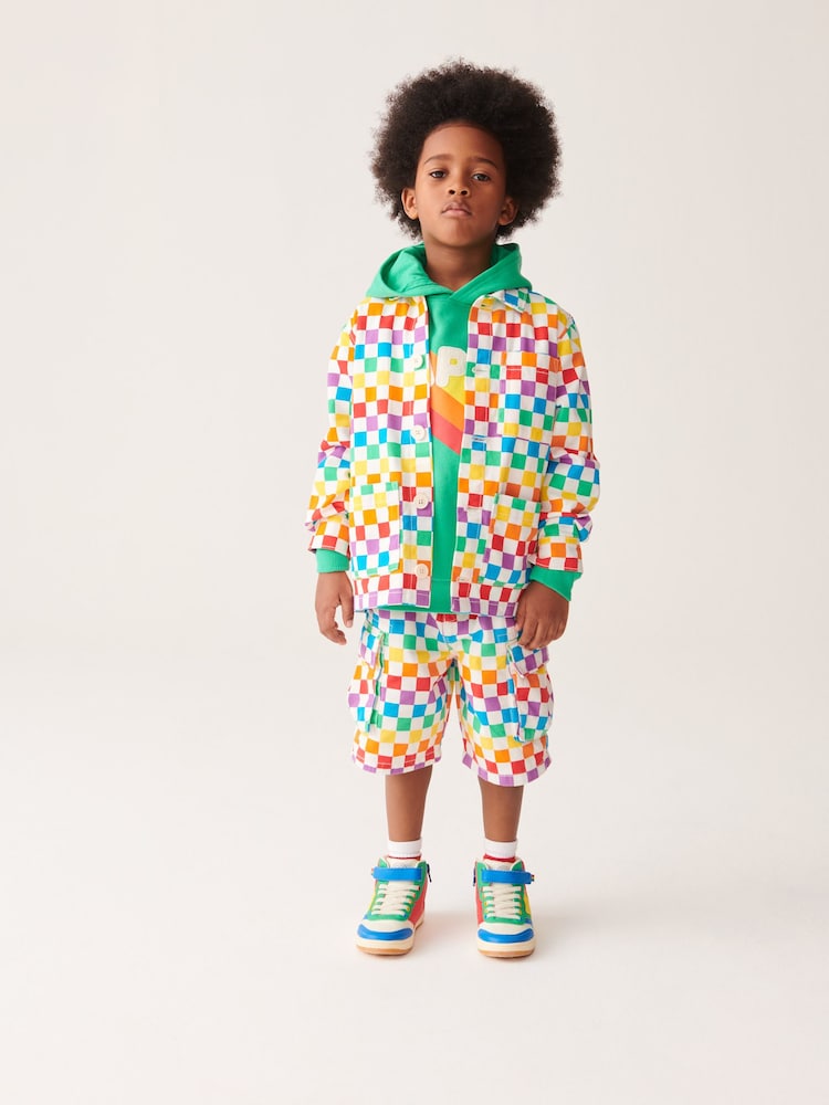 Little Bird by Jools Oliver Multi 100% Cotton Checkerboard Shacket - Image 2 of 20