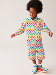 Little Bird by Jools Oliver Multi 100% Cotton Checkerboard Shacket - Image 6 of 20