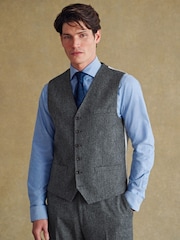 Barbour® Grey Herringbone Waistcoat - Image 1 of 13
