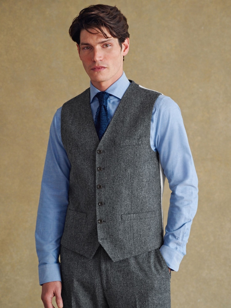 Barbour® Grey Herringbone Waistcoat - Image 1 of 13