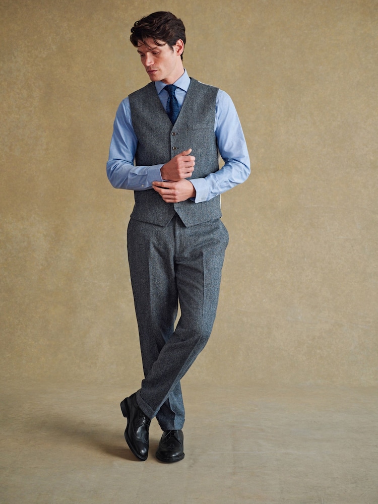 Barbour® Grey Herringbone Waistcoat - Image 2 of 13 Barbour® Grey Herringbone Waistcoat - Image 2 of 13