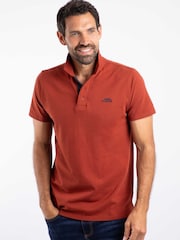 Weird Fish Dark Orange Miles Pique Cotton Polo Shirt - Image 1 of 6