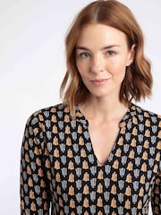 Weird Fish Yellow Isolde Printed Jersey Midi Dress - Image 5 of 8
