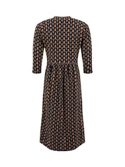 Weird Fish Yellow Isolde Printed Jersey Midi Dress - Image 8 of 8