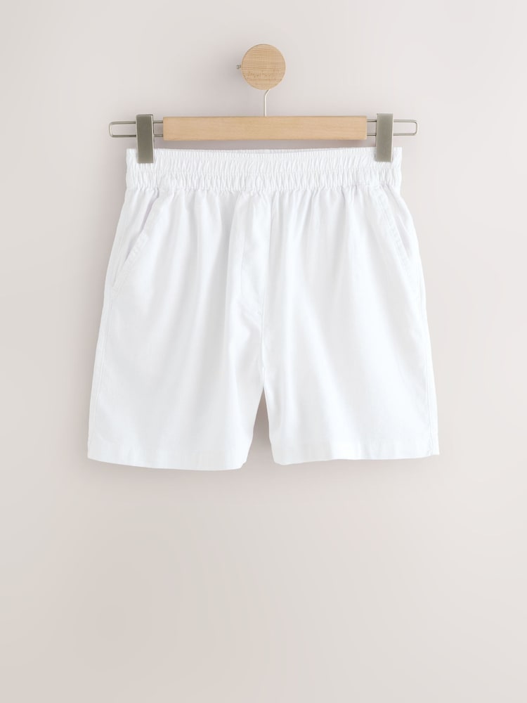 White Linen Rich Summer Shorts - Image 6 of 6